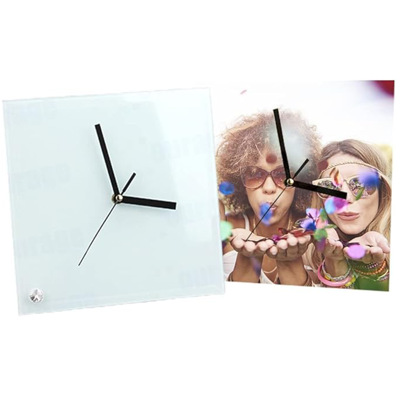 Sublimation Toughened Glass Clock - Square