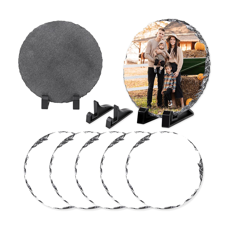 Sublimation Photo Rock Slate 20cm x 20cm Round - Glossy