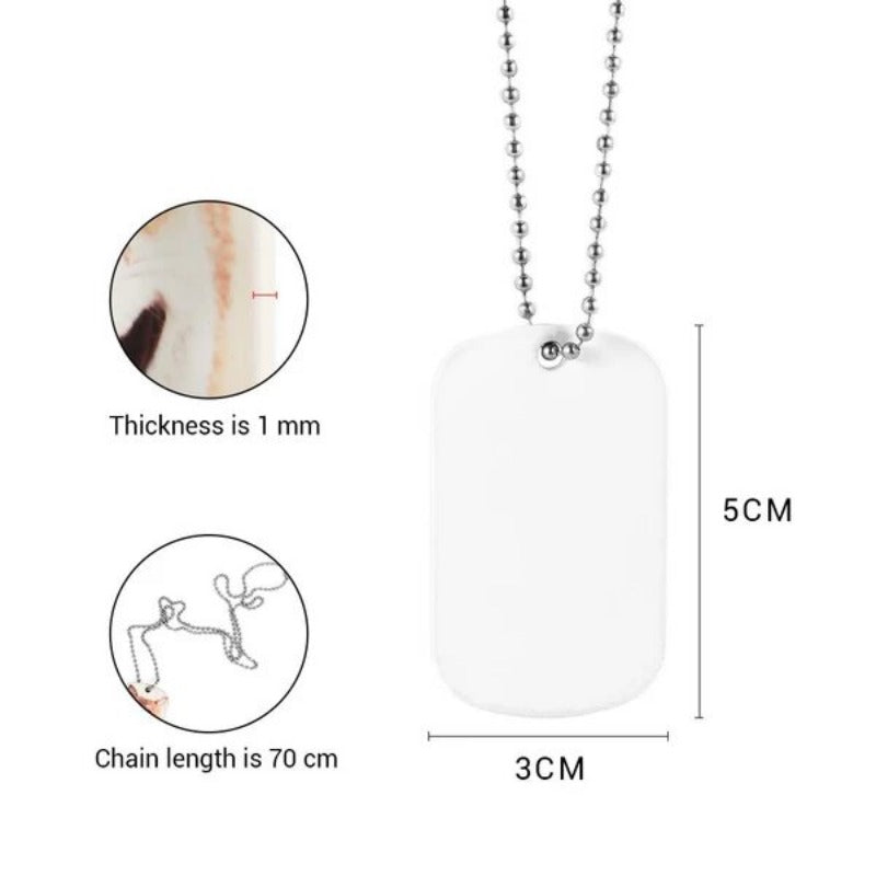 DIY sublimated aluminum pendant pendant Aluminium Necklace-Double sided printable