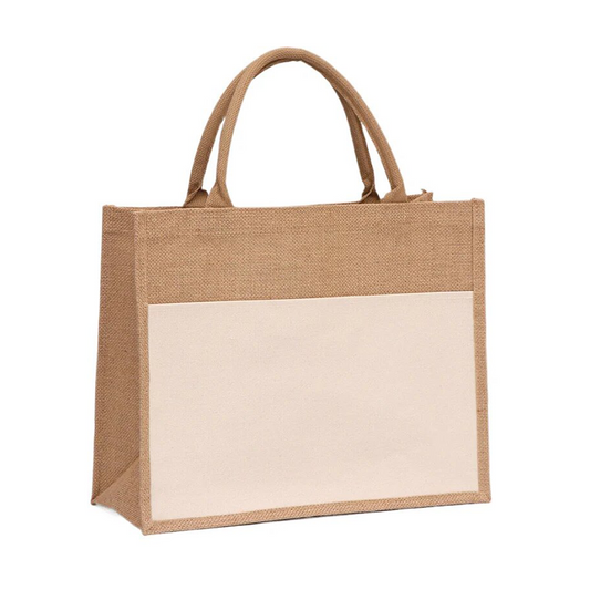 Sublimation Jute Tote Bag with pocket - 27*35*17cm