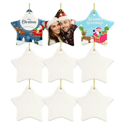 Sublimation Christmas Decorations,Aluminium Decoration - Double Sided - Star