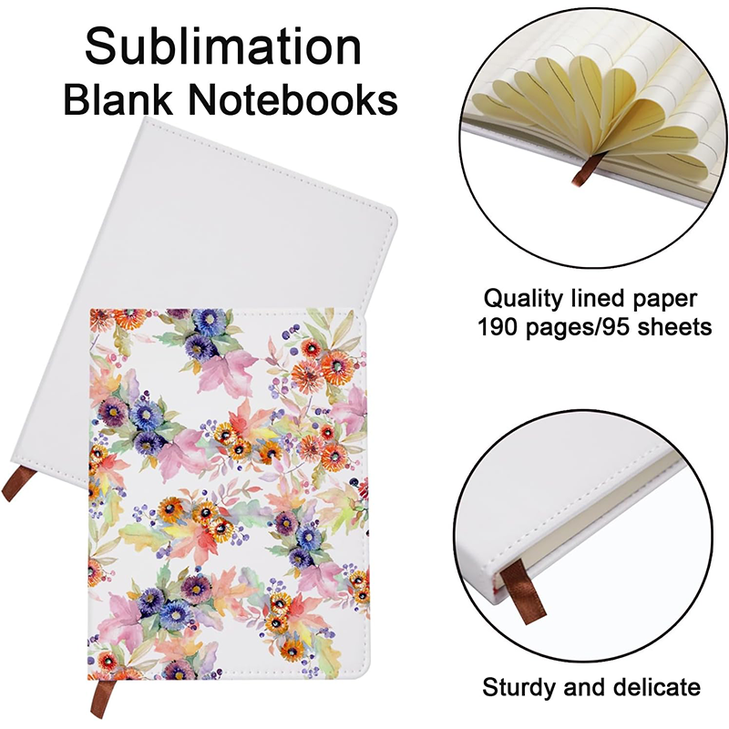 Sublimation Notepads, Poly PU Notebook A6- White