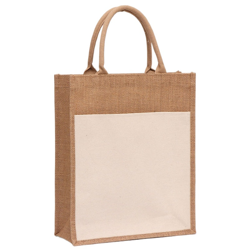 Sublimation Jute Tote Bag with pocket - 38*32*17cm