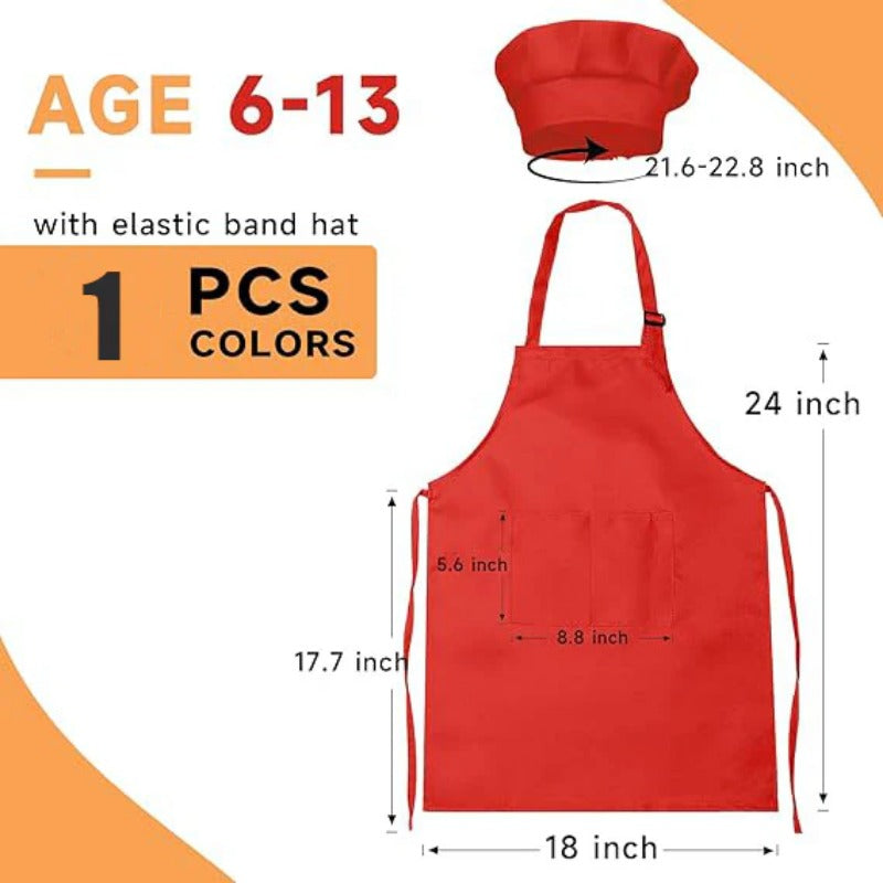 Sublimation Kids Apron with hat - Red