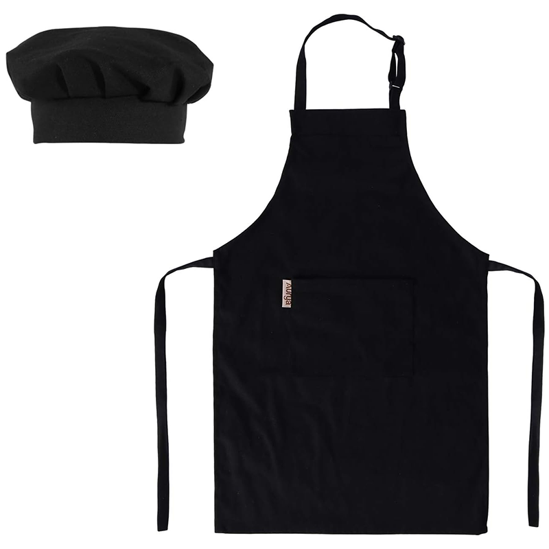 Sublimation Kids Apron with hat - Black