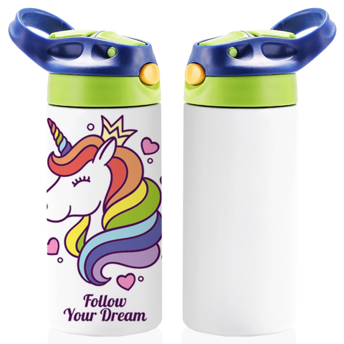 Sublimation Water Bottles,Kids 350ml polymer water bottle - Blue and Green