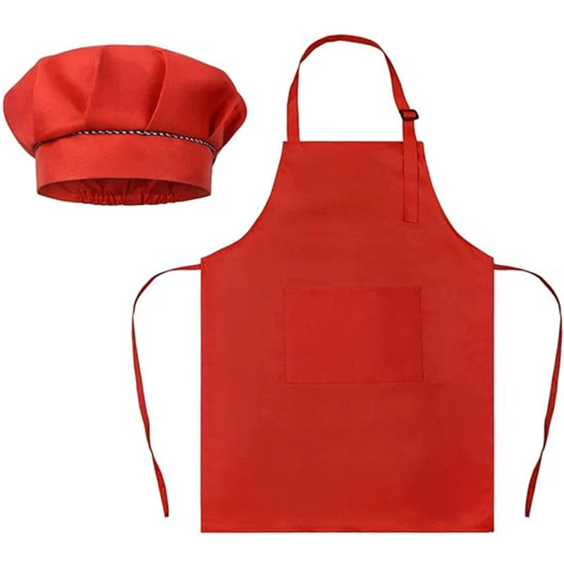 Sublimation Kids Apron with hat - Red