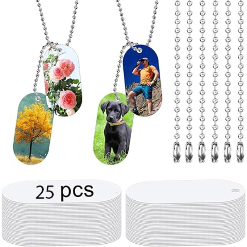 DIY sublimated aluminum pendant pendant Aluminium Necklace-Double sided printable