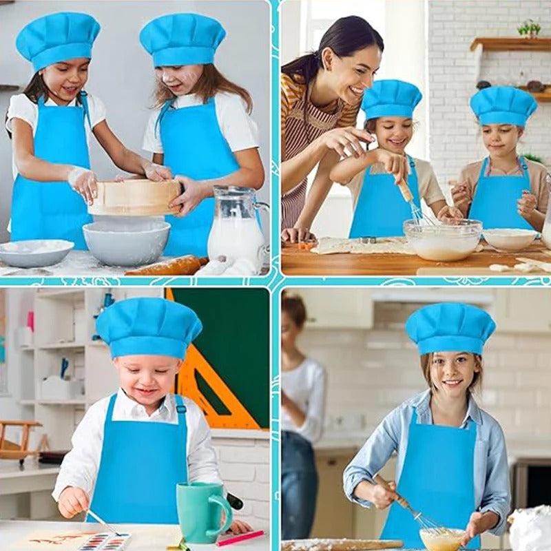 Sublimation Kids Apron with hat -Sky blue