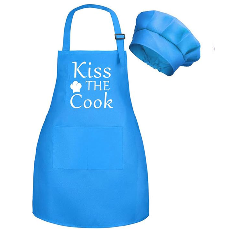 Sublimation Kids Apron with hat -Sky blue