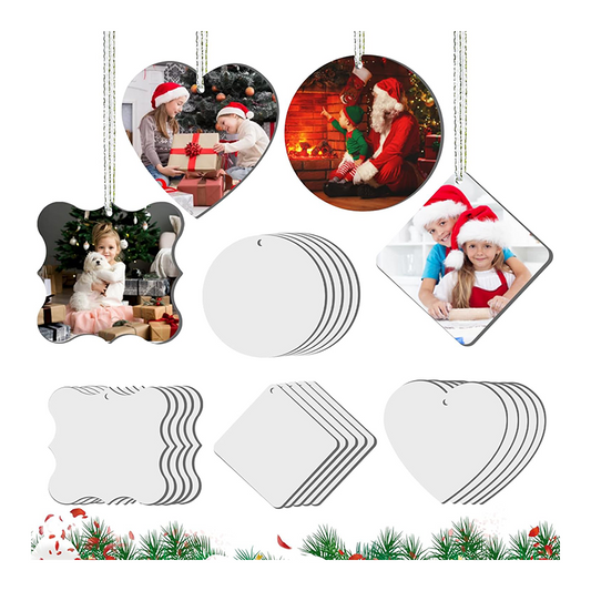 Sublimation Christmas Decorations,Aluminium Decoration - Double Sided - Square