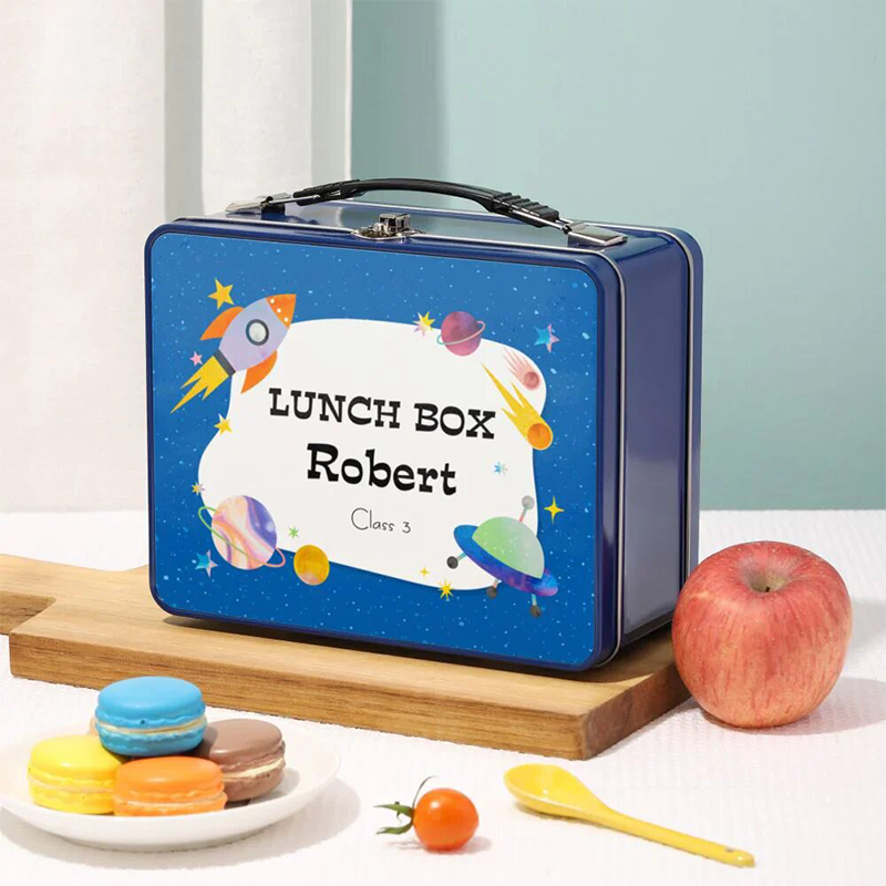 Sublimation  Metal Tins，Metal Lunch Box-Blue