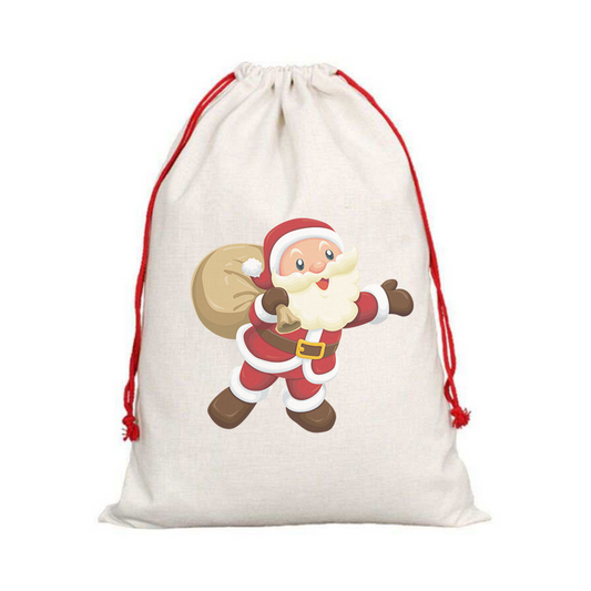 Sublimation Christmas Decorations, Linen Drawstring Bag