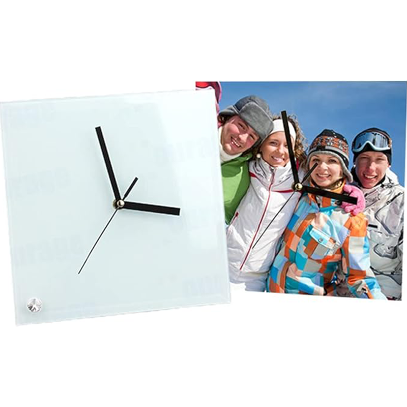 Sublimation Toughened Glass Clock - Square