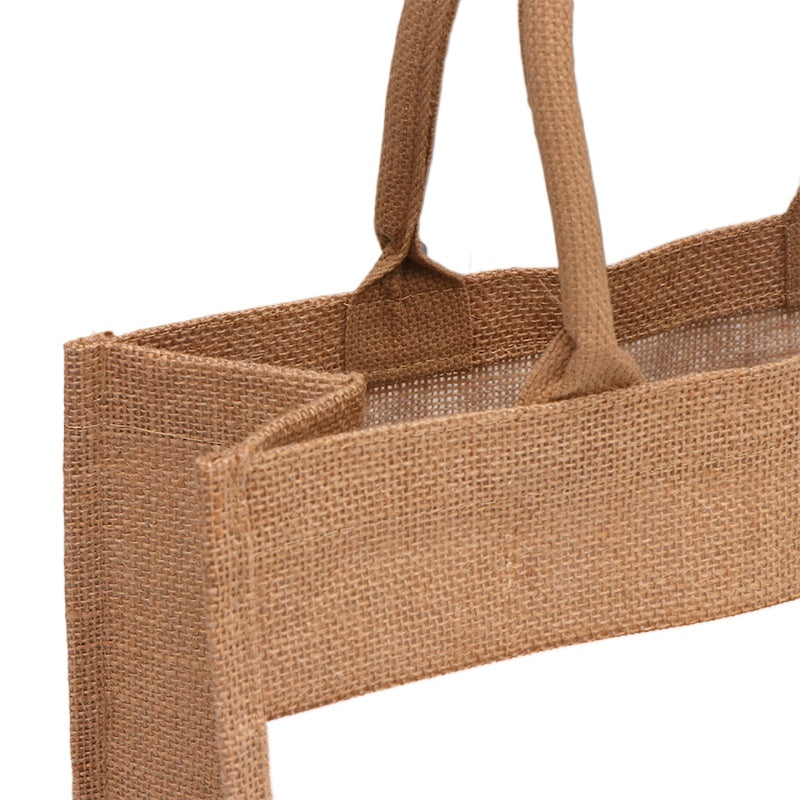 Sublimation Jute Tote Bag with pocket - 27*35*17cm