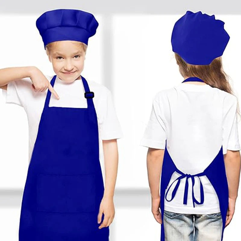 Sublimation Kids Apron with hat - Blue