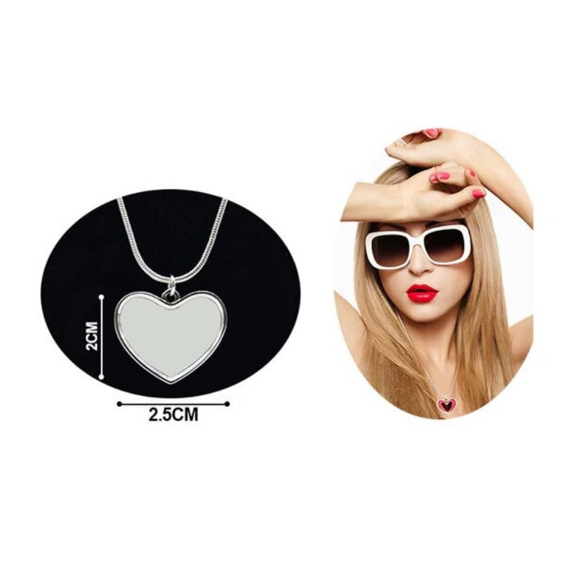 Sublimation Love Heart Necklace