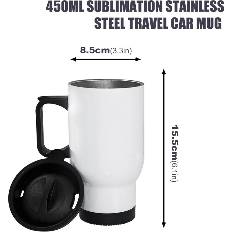 Sublimation Car Products,14 oz Stainless Steel Travel Car Cup  white