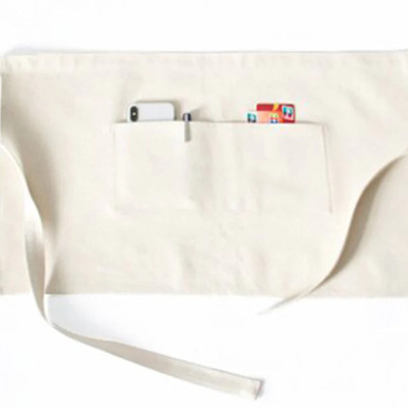 Adult Waist Apron with Pocket - khaki