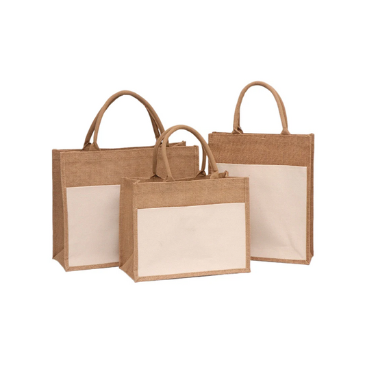 Sublimation Jute Tote Bag with pocket - 34*43*17cm