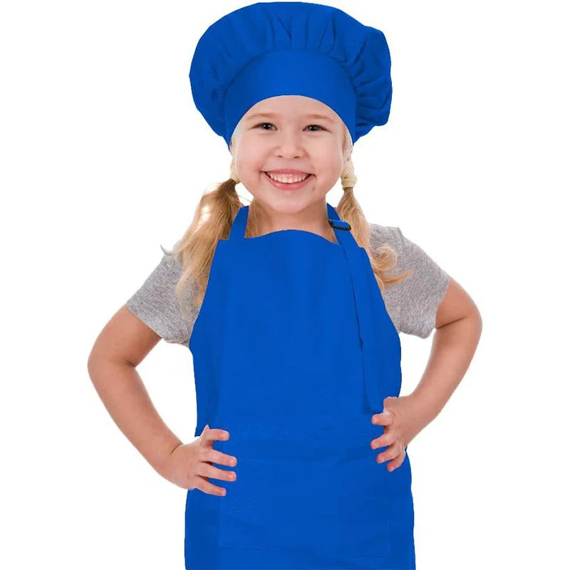 Sublimation Kids Apron with hat - Blue