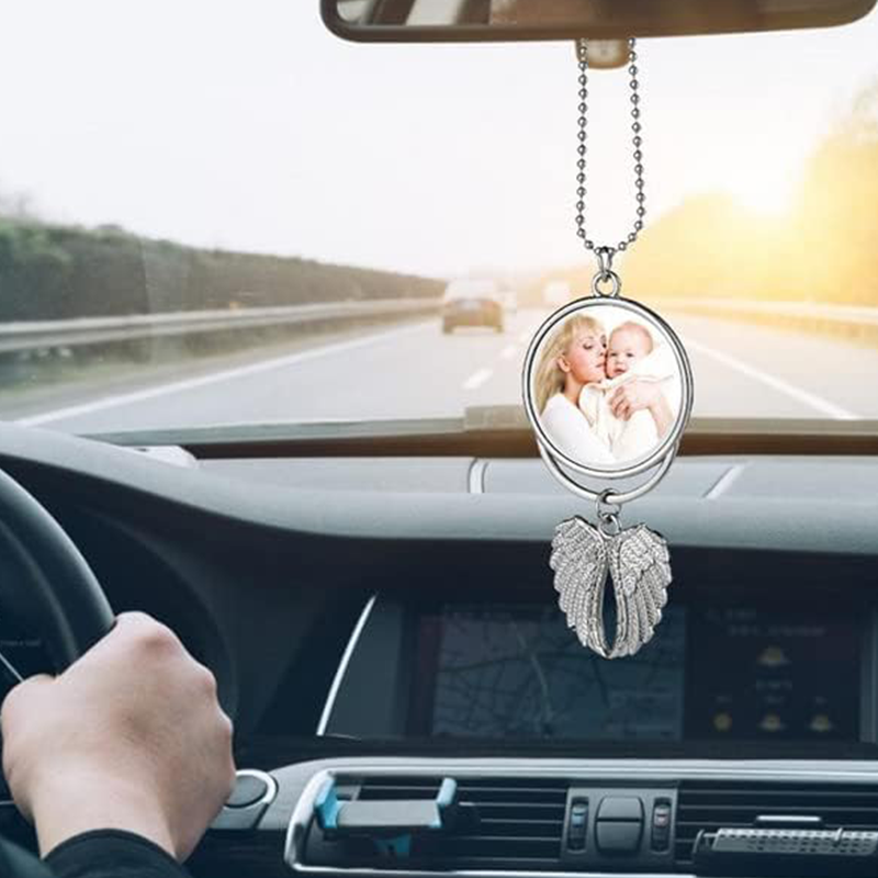 Sublimation Car Products,Angel Wings Car Ornament-Silvery