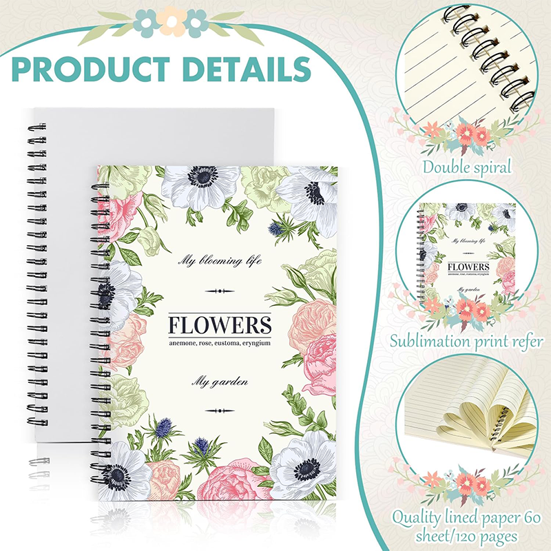 Sublimation Notepads,Spiral Notepad - Plastic cover A4