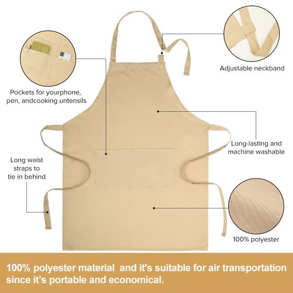 Sublimation Kids Khaki Polyester Apron