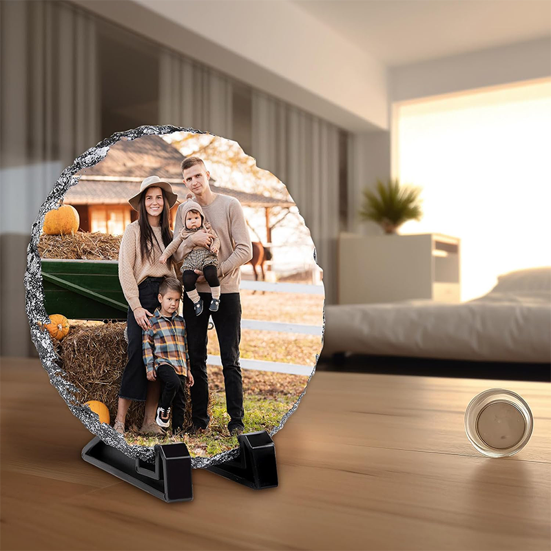 Sublimation Photo Rock Slate 20cm x 20cm Round - Glossy