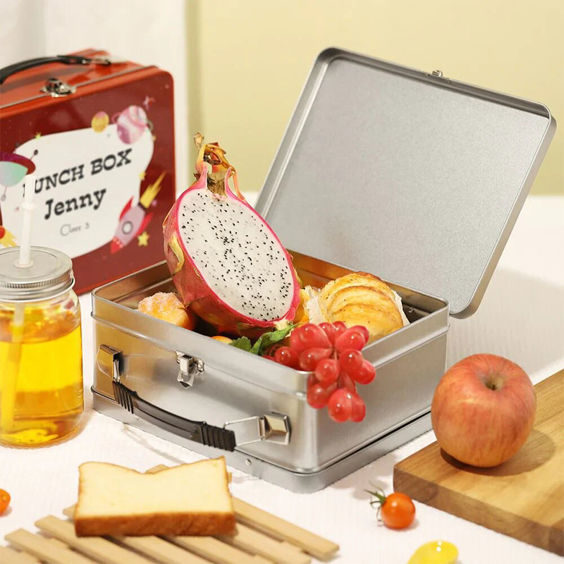 Sublimation  Metal Tins，Metal Lunch Box-Silver