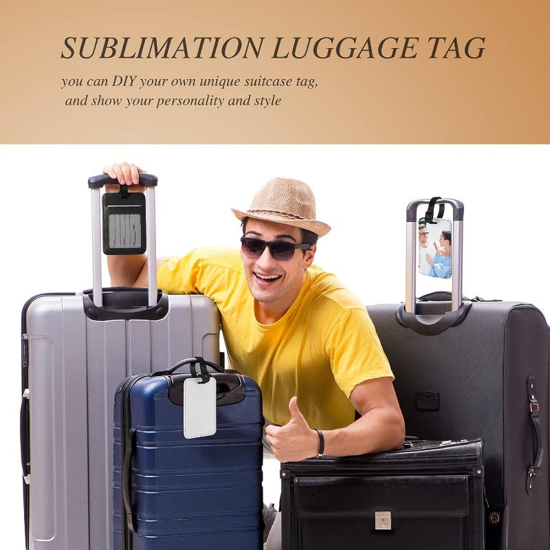 Sublimation Luggage Tags ,PU Rectangle Luggage tag