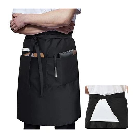 Adult Waist Apron with Pocket - Black