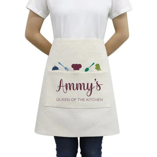 Adult Waist Apron with Pocket - khaki