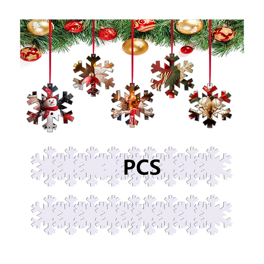 Sublimation Christmas Decorations,Aluminium Decoration - Double Sided - Snowflake