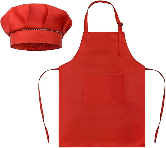 Sublimation Kids Apron with hat - Red