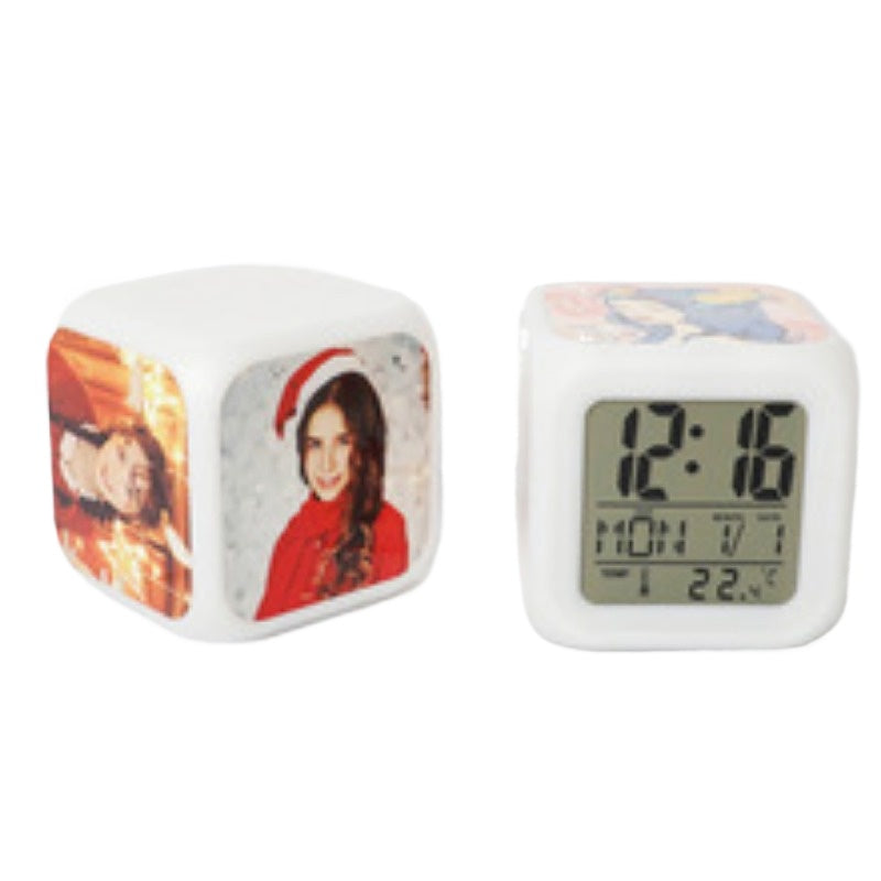 Sublimation Digital LED Alarm Clock - Light up colours