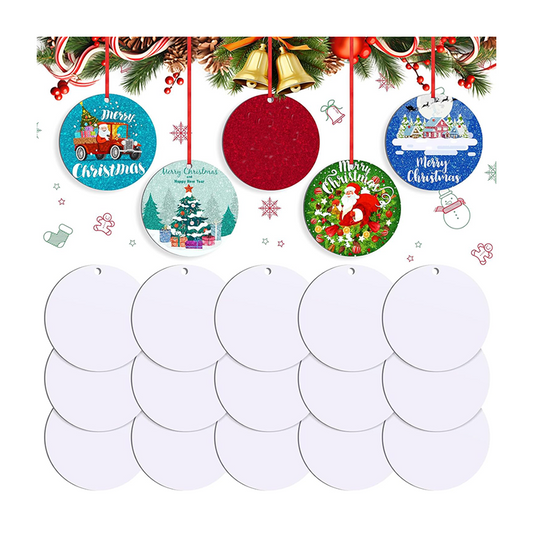 Sublimation Christmas Decorations,Aluminium Decoration - Double Sided - Round