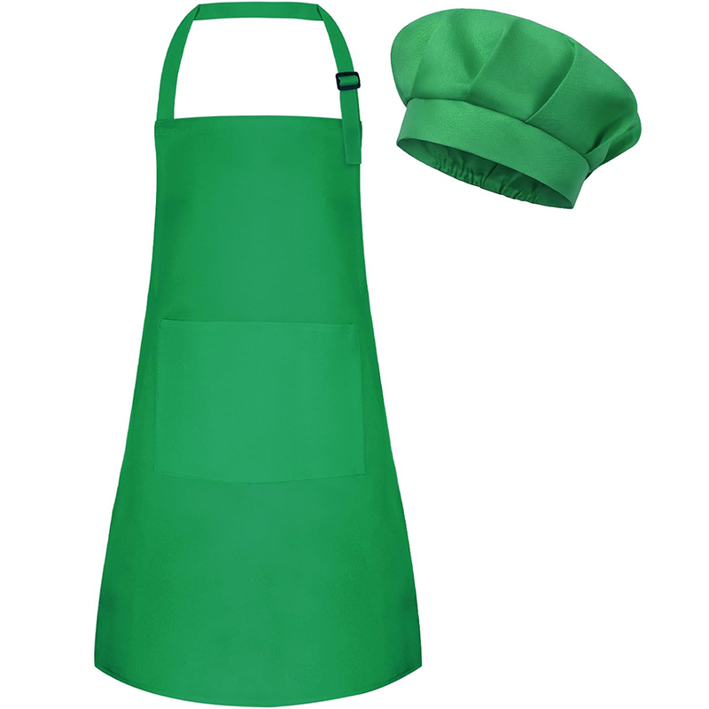 Sublimation Kids Apron with hat - Green