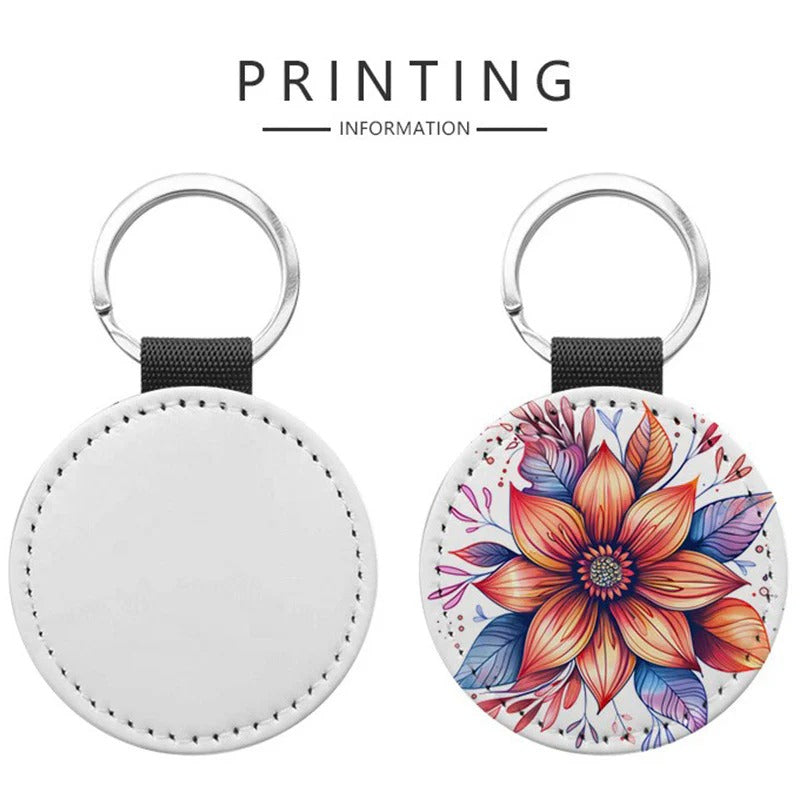 Sublimation PU Leather Keyring