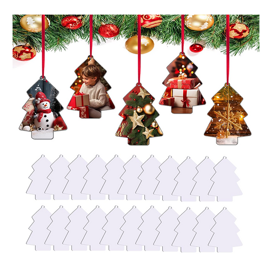 Sublimation Christmas Decorations,Aluminium Xmas Decoration - Double Sided - Tree