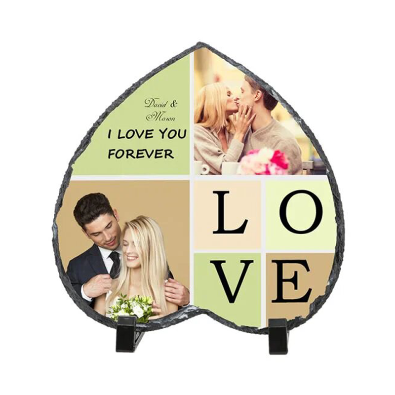 Sublimation Photo Rock Slate 15 x 15 cm - Heart - Glossy